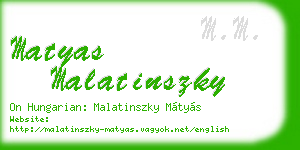 matyas malatinszky business card