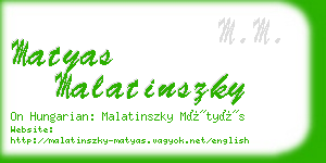 matyas malatinszky business card